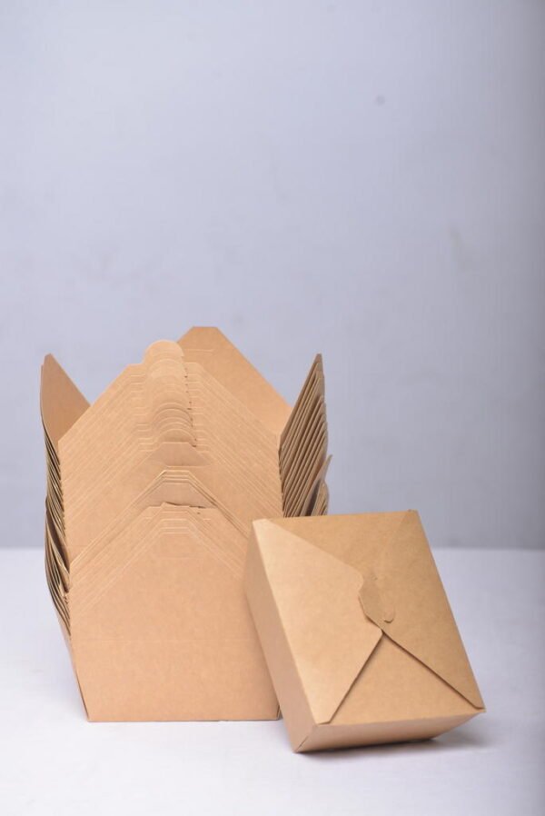 Pack Hub Kraft (Brown) Lunch Packs tucked into Tower and a closed one by the side