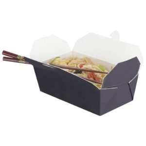 Pack Hub Black Lunch Pack Open with Food and Chopstick