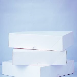 Pack Hub White Platter Boxes Stacked on Top Each other