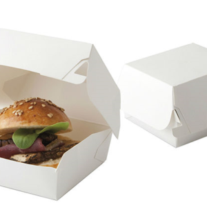 Pack Hub White Burger Pack (Clam Shell) Filled with Burger and another Closed on the side
