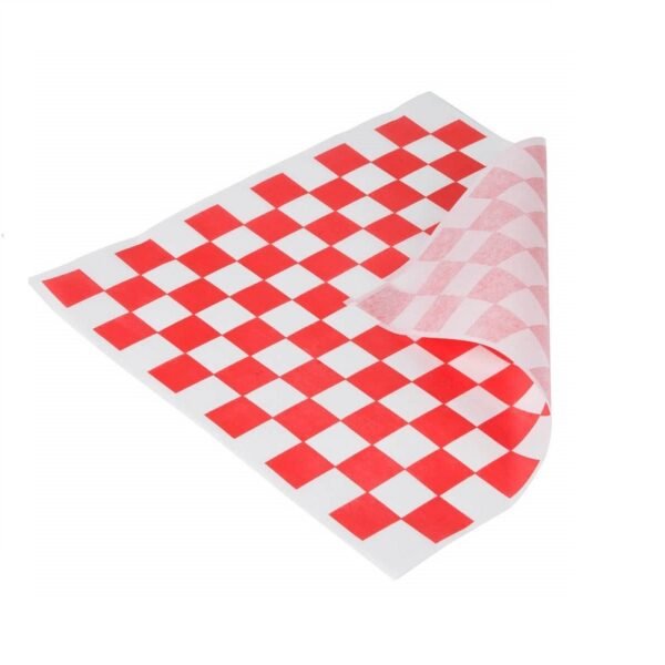 Pack Hub A3 Red and White checkered Grease Proof Paper fold