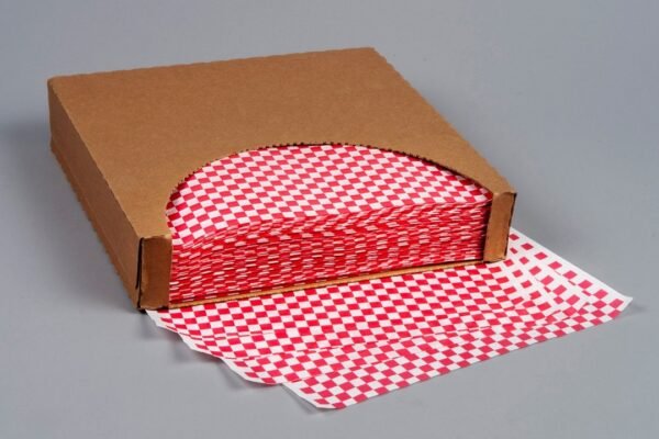 Pack Hub A3 Red and White checkered Grease Proof Paper Packed