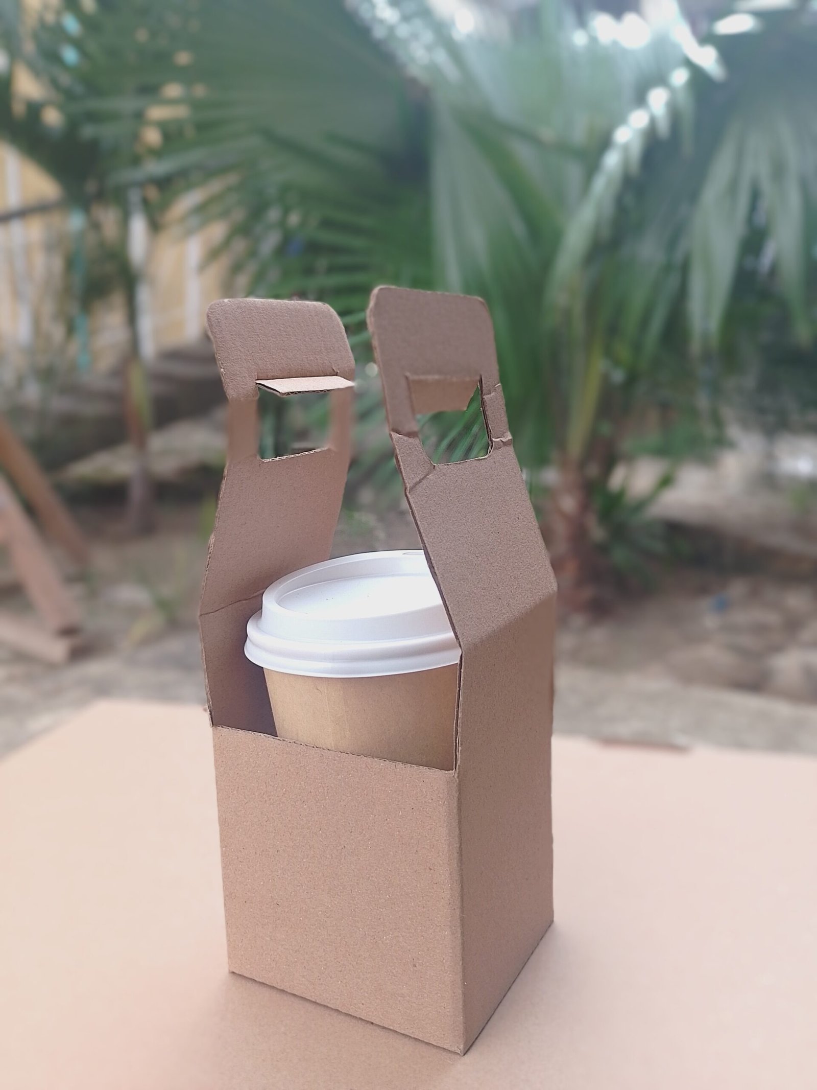 Kraft (Brown) Corrugated Single Cup Holder - Image 3