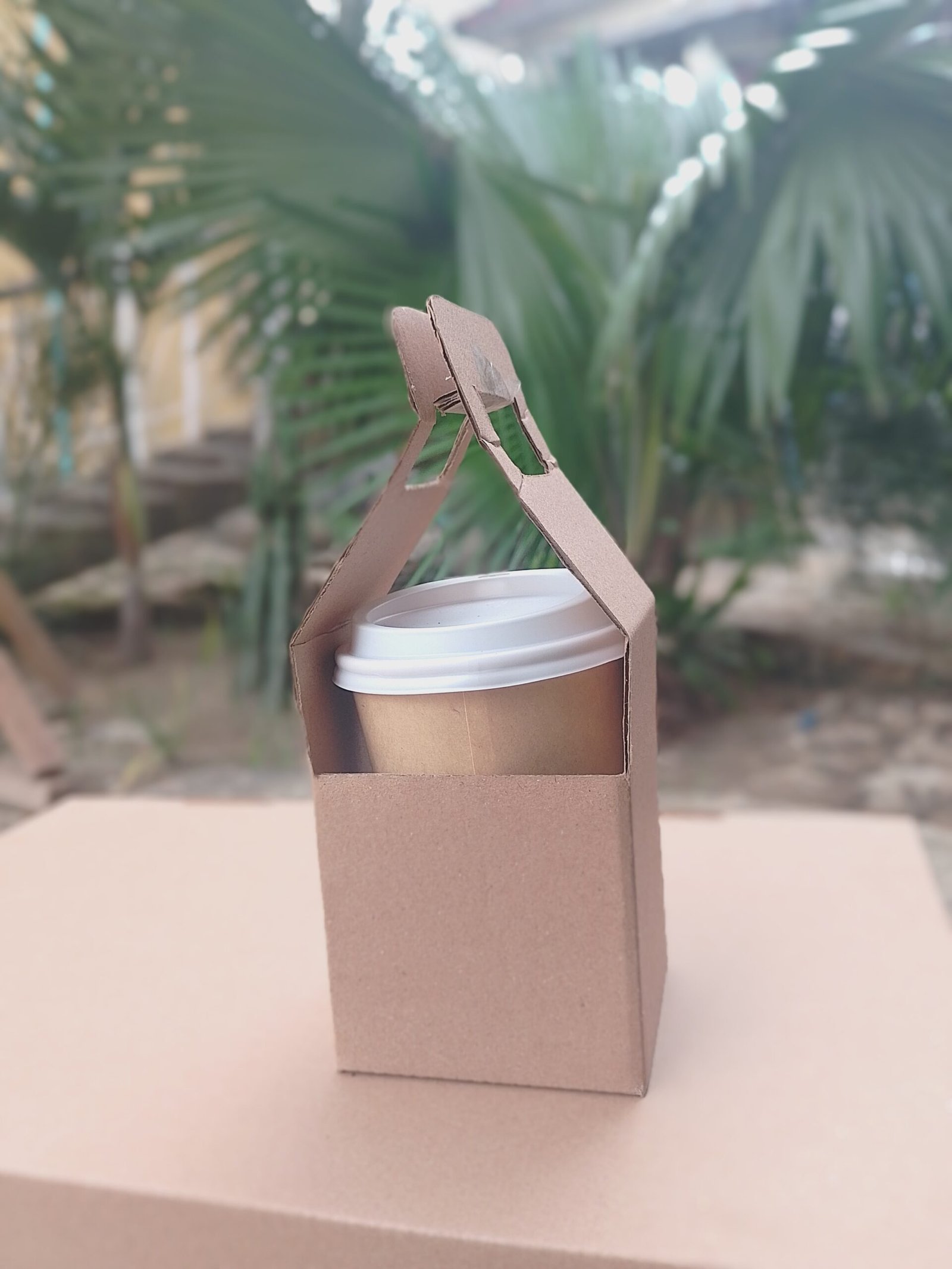 Kraft (Brown) Corrugated Single Cup Holder - Image 2