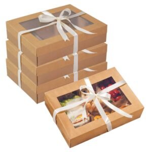 Medium Kraft Glazing & Platter Box (12" x 8" with Window)