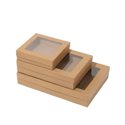 Small Kraft Glazing & Platter Box (9" x 9" with Window)