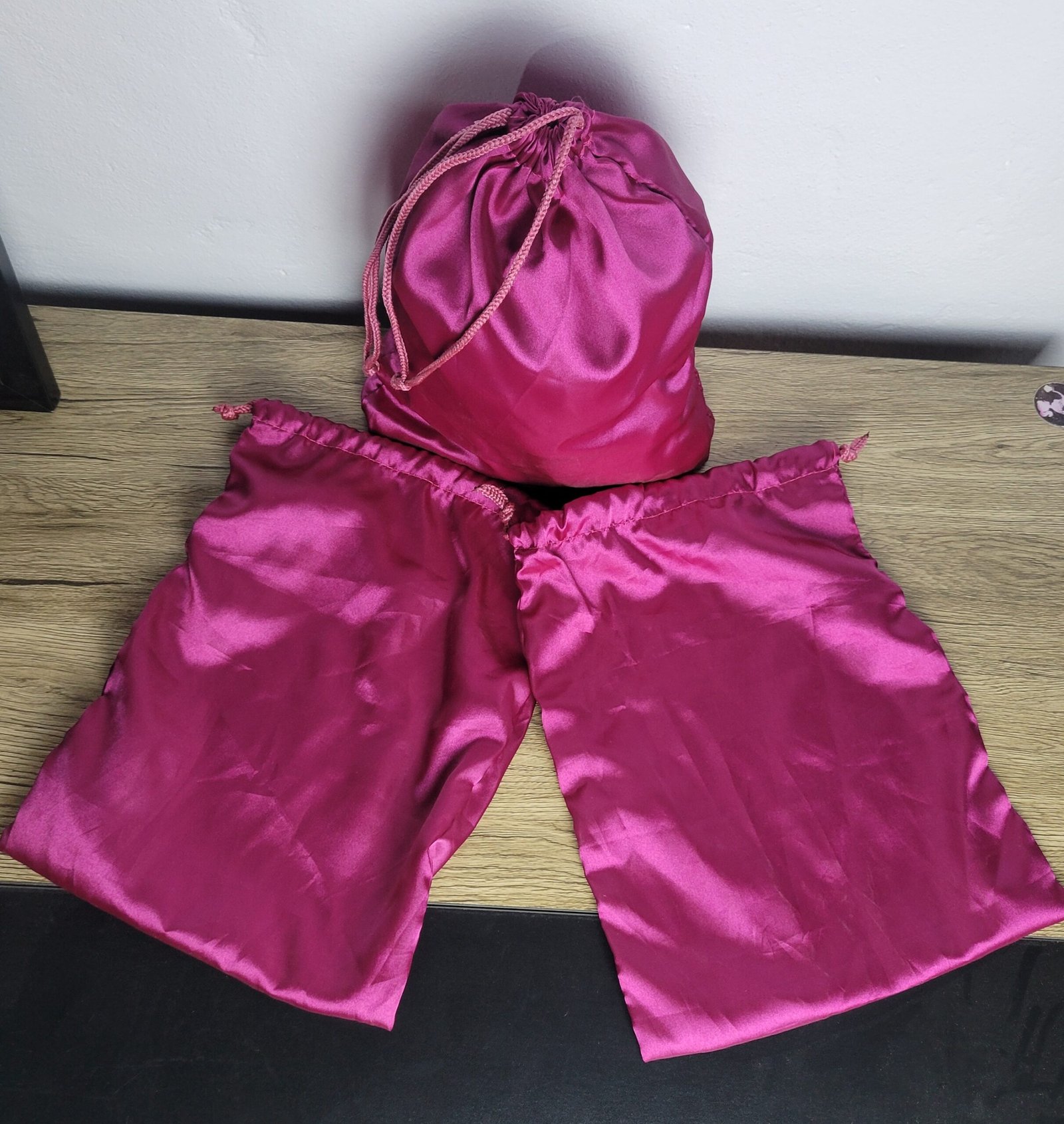 Satin Pink Medium Jewelry Pouch