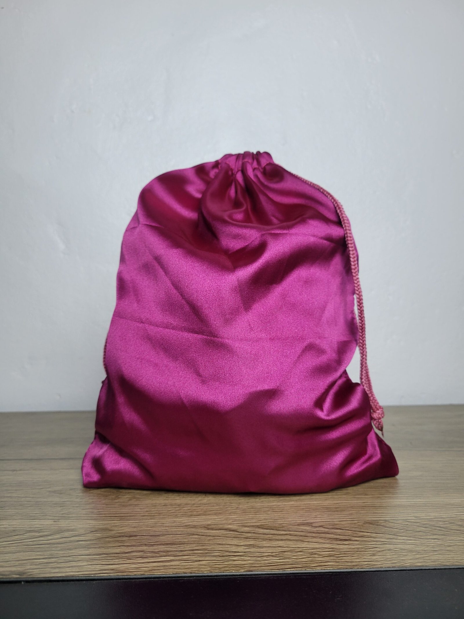 Satin Pink Medium Jewelry Pouch - Image 2