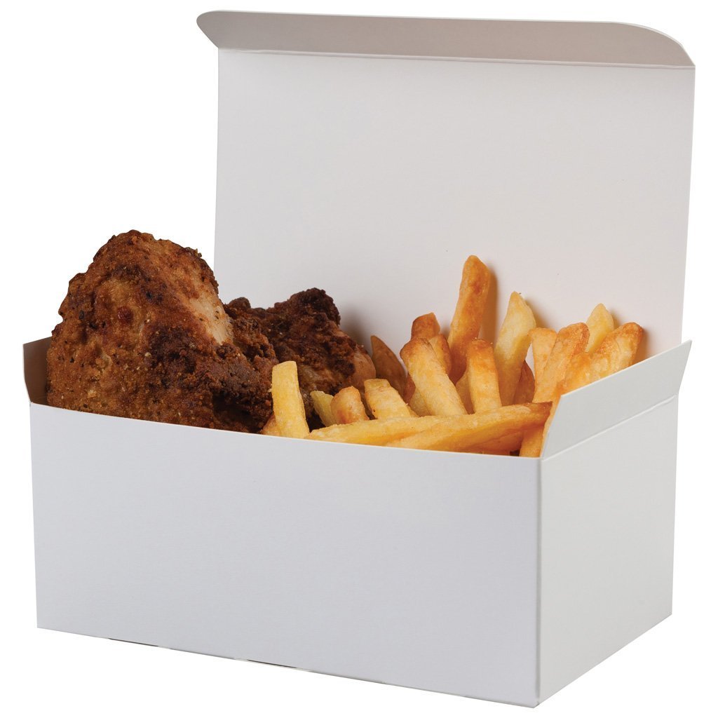 White Snack Box (Flat Bottom)